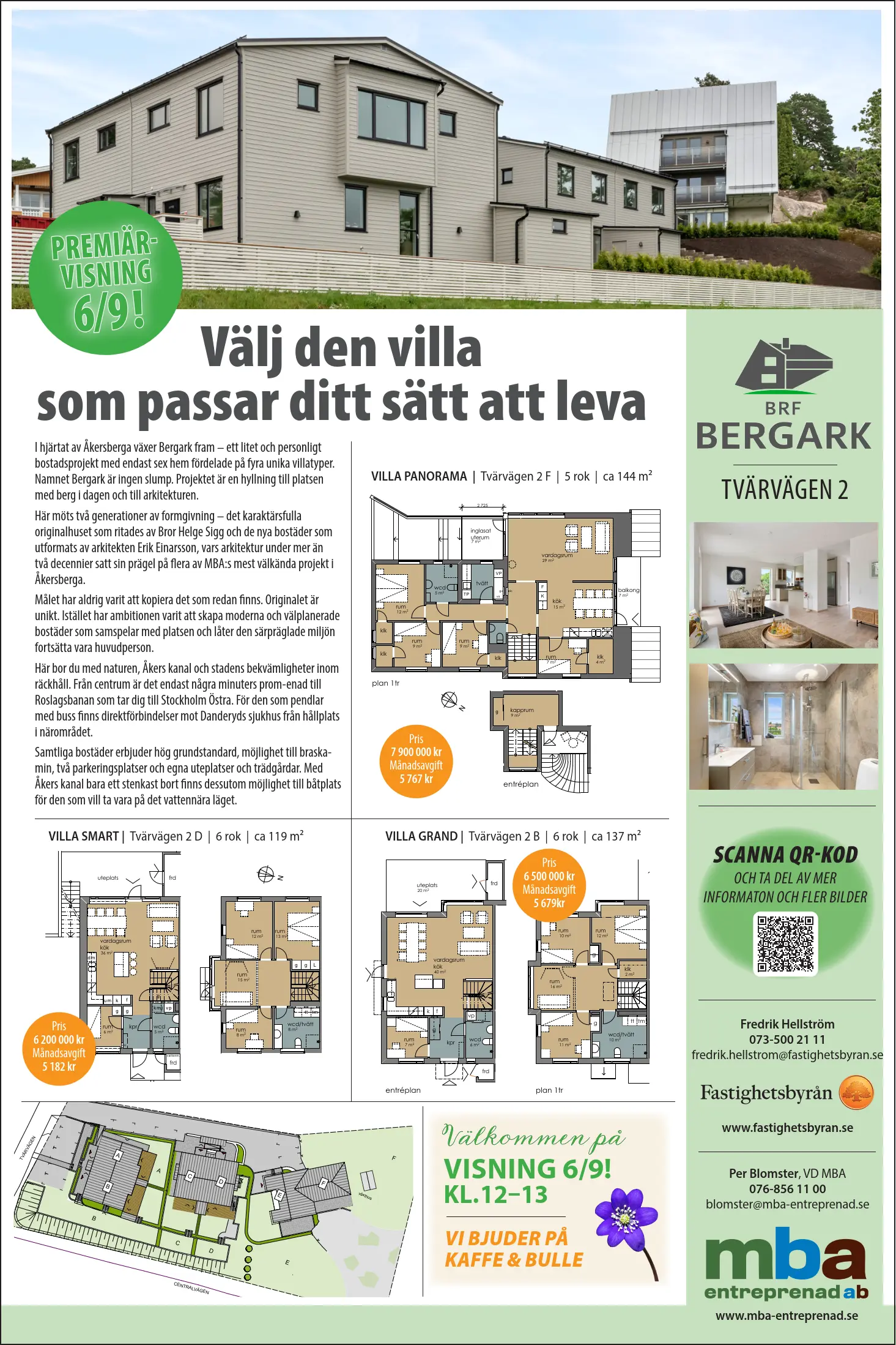 Premiärvisning Brf BergArk Solängen Annons i Kanalen i februari 2026